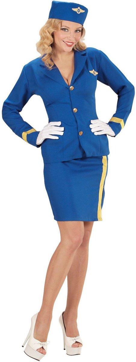 Stewardess Kostuum | Koninklijke Stewardess | Vrouw | Medium | Carnaval kostuum | Verkleedkleding